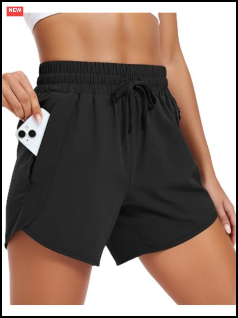 Women's Athletic Running Shorts Zip Pockets Quick Dry Workout Gym